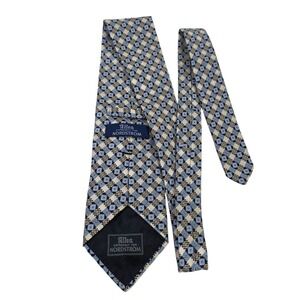 Vintage‎ Alles for Nordstrom Men's Tie Necktie Designer Luxury Cream Blue Plaid